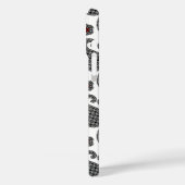 Paisley-Muster, Schwarz, Weiß und Rot Case-Mate iPhone Hülle (Rückseite / Links)