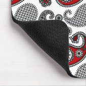 Paisley-Muster, Schwarz, Weiß und Rot Mousepad (Ecke)
