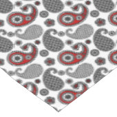 Paisley-Muster, Schwarz, Weiß und Rot Tischdecke (Schrägansicht)