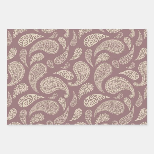 Paisley-Muster Set von 3 Geschenkpapier (Vorderseite)