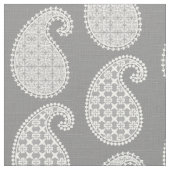 Paisley-Muster, silbergrau / grau und weiß Stoff (Nahaufnahme)