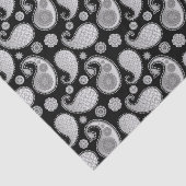 Paisley-Muster, Silver Gray / Grau auf Schwarz Seidenpapier (Ausschnitt)