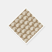 Paisley-Muster, Taupe und Weiß Serviette (Ecke)