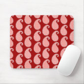 Paisley-Muster, tiefrot und weiß Mousepad (Mit Mouse)