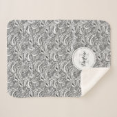 Paisley-Muster Tinte Mono-Namen Sherpa Decke Sherpadecke (Vorderseite (Horizontal))