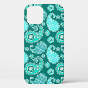 Paisley-Muster, Türkis, Aqua und Weiß Case-Mate iPhone Hülle