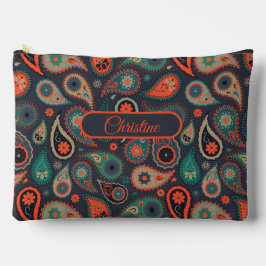 Paisley-Muster und individuelle Name Zubehörtasche