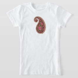Paisley-Muster Vintage-Blumendesign   T-Shirt