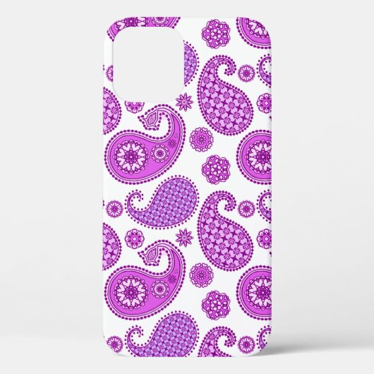 Paisley-Muster, violett, lila und weiß Case-Mate iPhone Hülle (Rückseite)