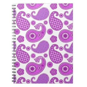 Paisley-Muster, violett, lila und weiß Notizblock