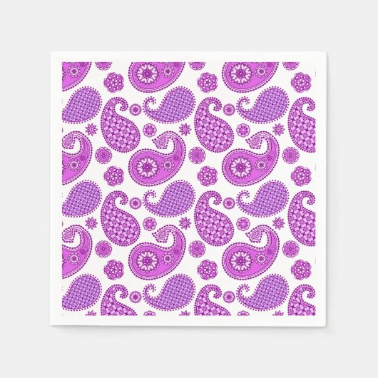 Paisley-Muster, violett, lila und weiß Serviette (Vorderseite)