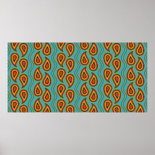 Paisley-Muster, Ziergewebe-Struktur indian s Poster