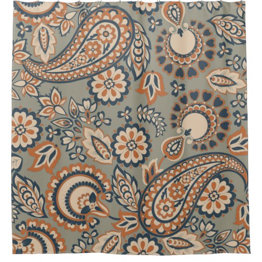 Paisley nahtlos Vintages Muster. Vintager Hintergr Duschvorhang (Vorderseite)