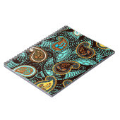 Paisley nahtlose Muster, Jeans Textur-Effekt Notizblock (Linke Seite)