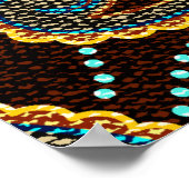 Paisley nahtlose Muster, Jeans Textur-Effekt Poster (Ecke)