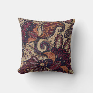 Paisley nahtlose Muster mit dekorativem fl Kissen