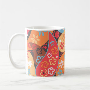Paisley-Nahtloses Muster, farbenfrohes vintage Han Kaffeetasse