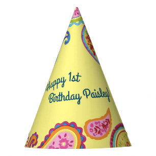 Paisley Niedlich Colorful 1. Party zum Geburtstag Partyhütchen