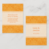 Paisley Orange Impression Wedding Reception Card Begleitkarte (Vorne/Hinten)