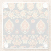 Paisley Oriental Ethnic Stoff Glasuntersetzer (Rückseite)