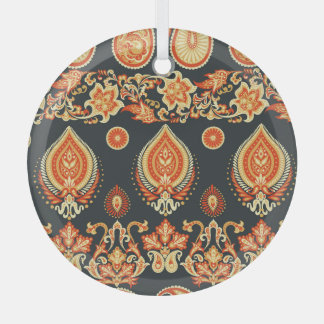 Paisley Oriental Ethnic Stoff Ornament Aus Glas
