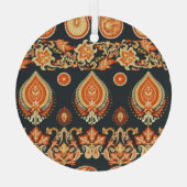 Paisley Oriental Ethnic Stoff Ornament Aus Glas (Rückseite)