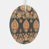 Paisley Oriental Ethnic Stoff Ornament Aus Glas (Vorderseite Rechts)