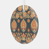 Paisley Oriental Ethnic Stoff Ornament Aus Glas (Vorderseite links)