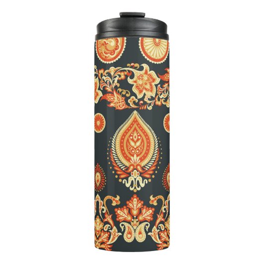 Paisley Oriental Ethnic Stoff Thermosbecher (Vorderseite)