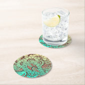 Paisley Ornaments I + Ihr Backgr. Ideen Runder Pappuntersetzer (Vor Ort)