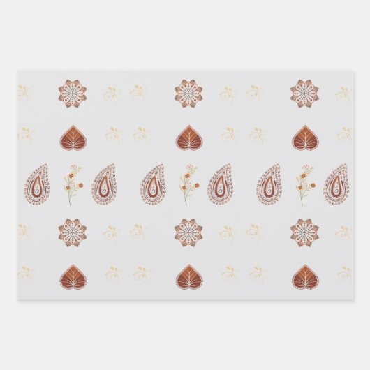 Paisley Packpapier Geschenkpapier Set (Vorderseite 2)