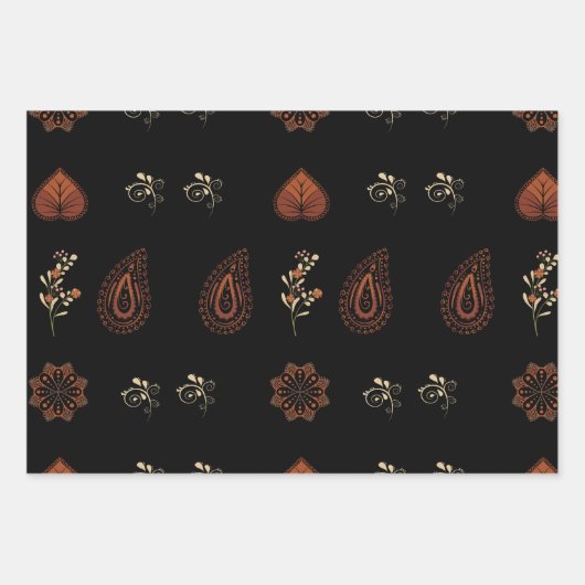 Paisley Packpapier Geschenkpapier Set (Vorderseite)