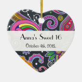 Paisley, Paisley Pattern, Boteh, Sweet 16 Keramikornament (Vorne)