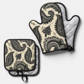 Paisley Palaces Ofenhandschuh & Topflappen-Set (Vorderseite/Rückseite)