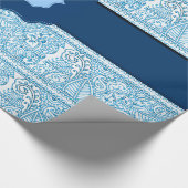 Paisley Passion - (Blau) (Henna) (Monogramm) Geschenkpapier (Ecke)