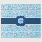 Paisley Passion - (Blau) (Henna) (Monogramm) Geschenkpapier (Flach)