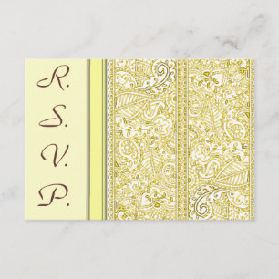 Paisley Passion - Gelb (Henna) (Hochzeit) RSVP Karte