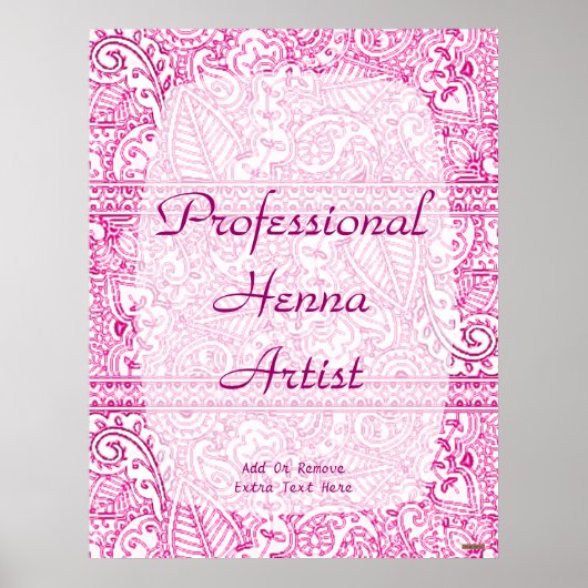 Paisley Passion - Pink (Henna) Poster (Vorne)