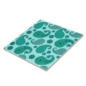 Paisley Pattern, Aqua und Türkis Fliese (Seite)