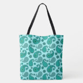 Paisley Pattern, Aqua und Türkis Tasche (Rückseite)