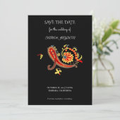 Paisley Pattern Art – Folk Floral Ornament Print Save The Date (Stehend Vorderseite)