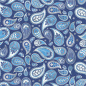 Paisley Pattern - Blau und Silber Aufkleber (Vorderseite)