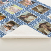 Paisley Pattern Blue Custom Family Foto Collage Sherpadecke (3/4)