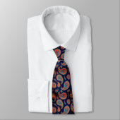 Paisley Pattern Blue Orange Krawatte (Gebunden)