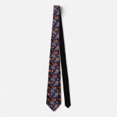 Paisley Pattern Blue Orange Krawatte (Vorderseite)