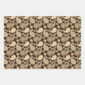 Paisley Pattern, Brown, Beige und Korallenorange Geschenkpapier Set (Vorderseite 3)
