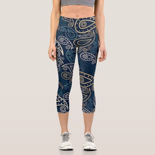 Paisley Pattern Capri Leggings (Vorderseite)