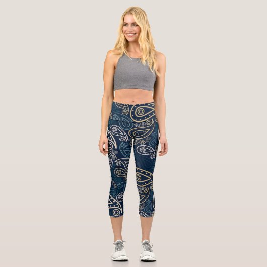 Paisley Pattern Capri Leggings (Vorderseite)