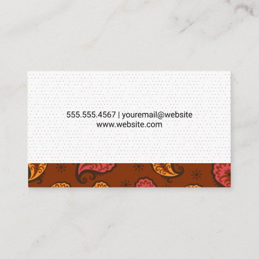 Paisley Pattern | Dot-Muster Visitenkarte (Rückseite)
