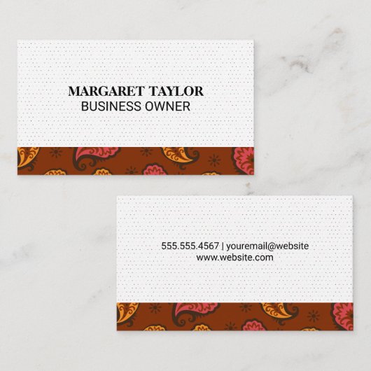 Paisley Pattern | Dot-Muster Visitenkarte (Vorne/Hinten)